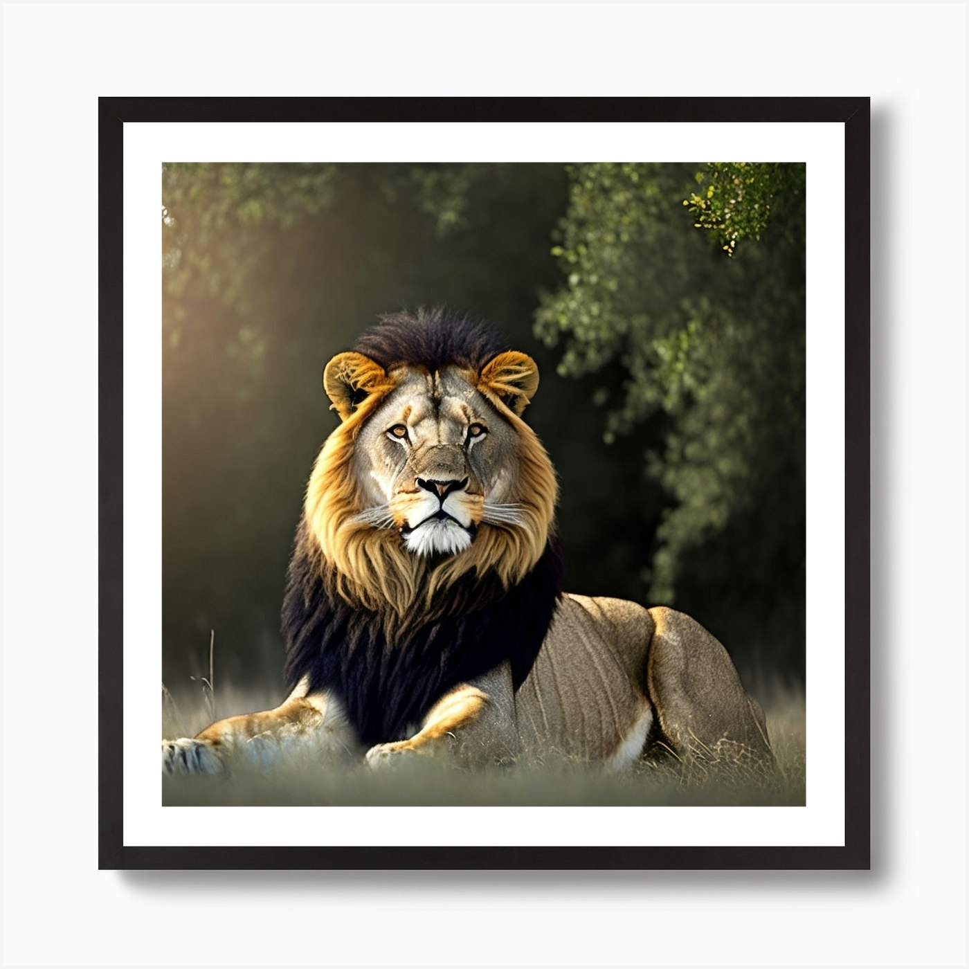 Lion Notice Art Print Framed Wall Art Poster Canvas Print Picture