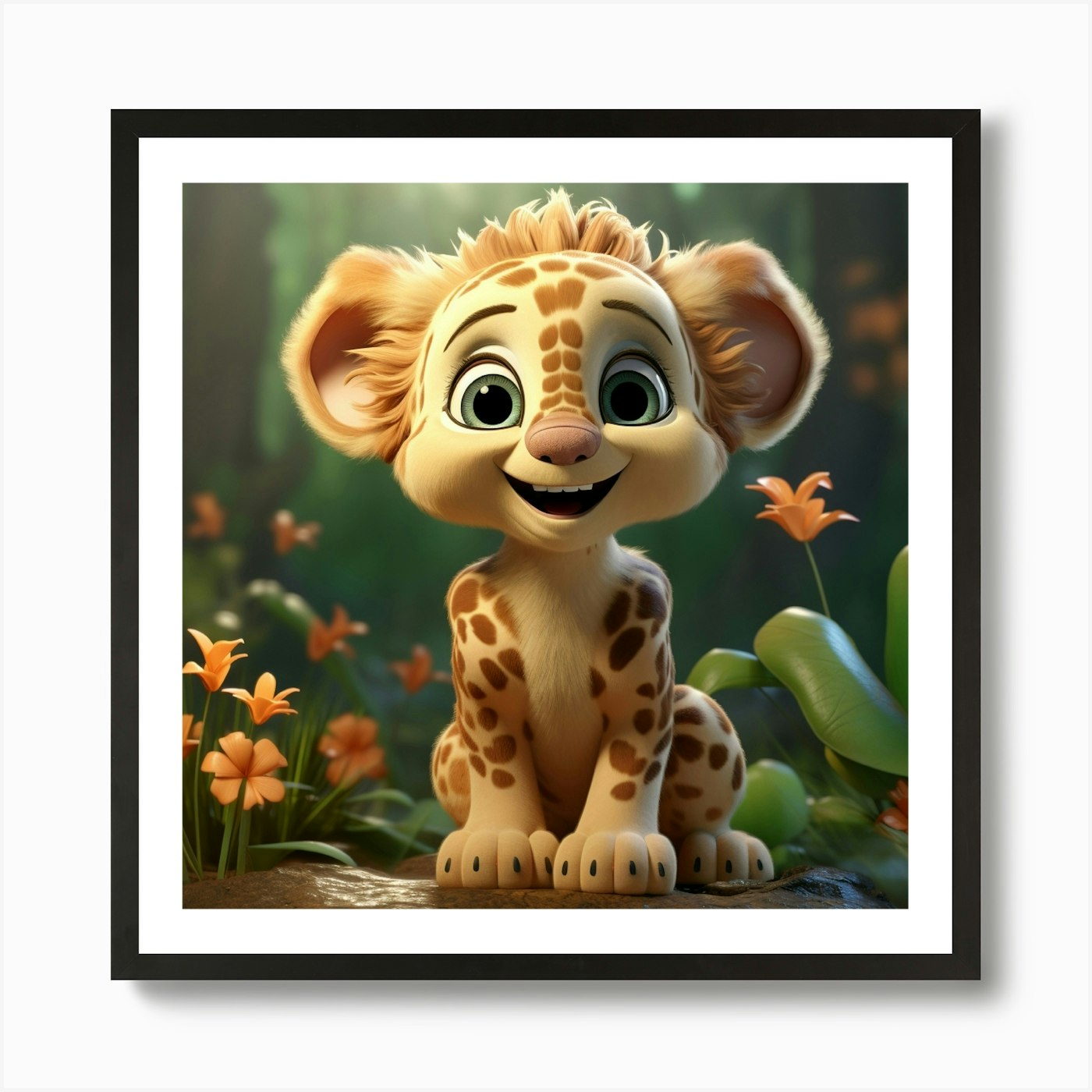Lion Cub 20 Art Print Framed Wall Art Poster Canvas Print Picture