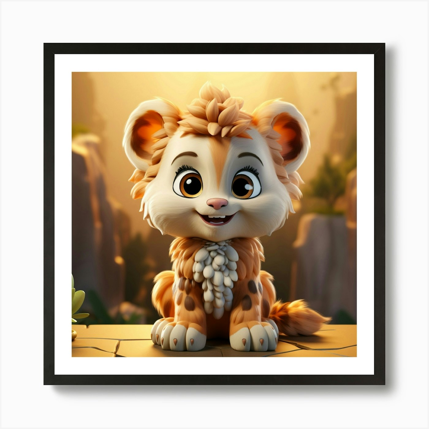 Forest Lion Art Print Framed Wall Art Poster Canvas Print Picture