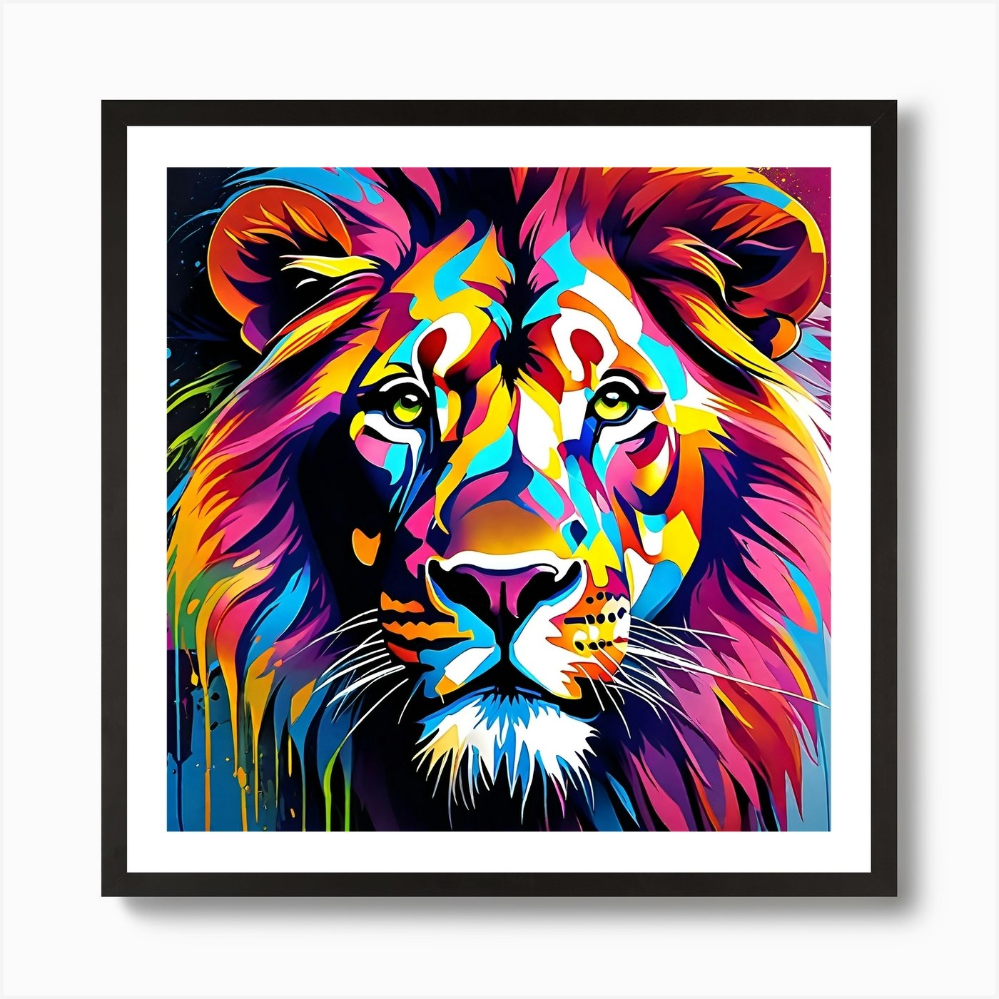 Lion Painting 1 Art Print Framed Wall Art Poster Canvas Print Picture