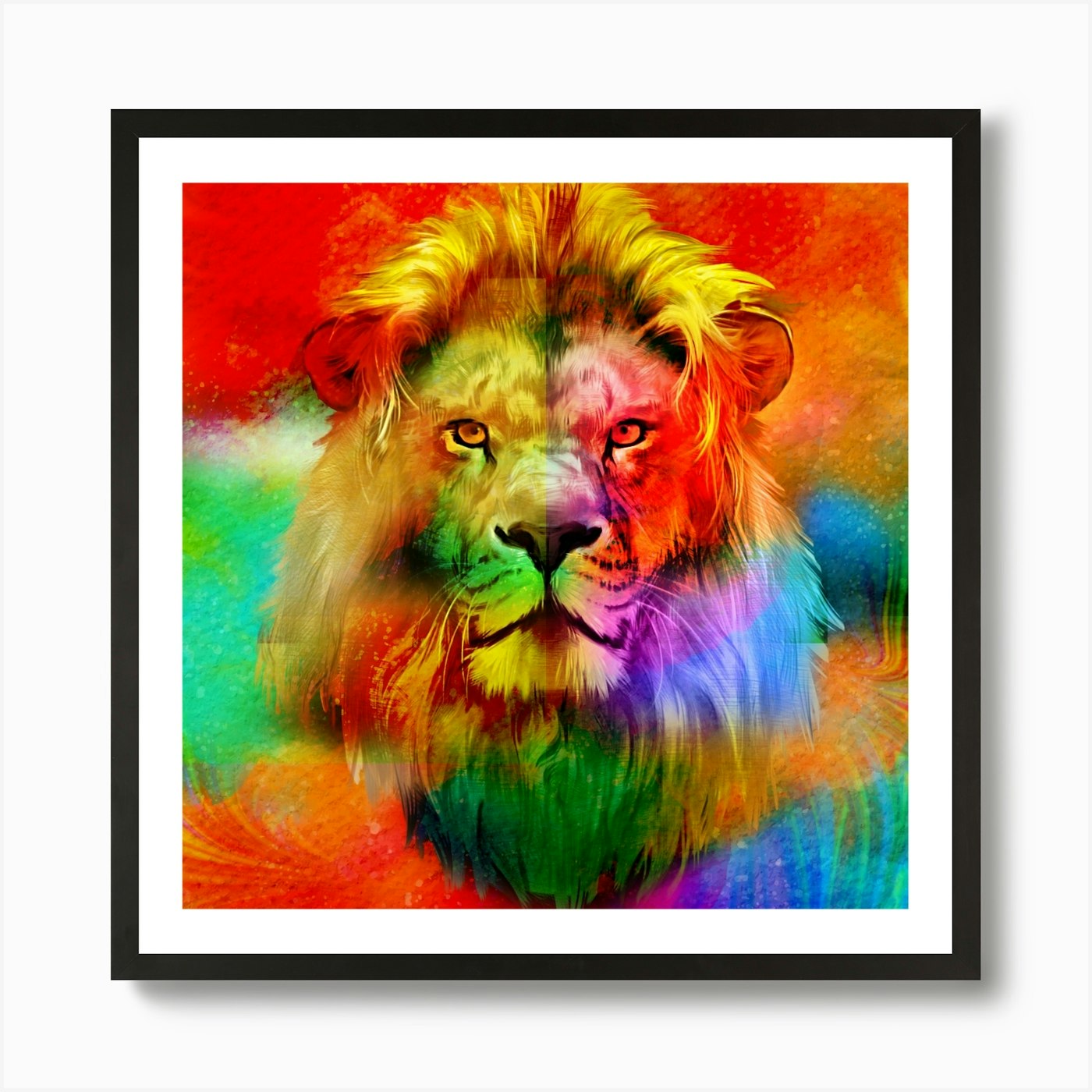 Lion Portrait 4 Art Print Framed Wall Art Poster Canvas Print Picture