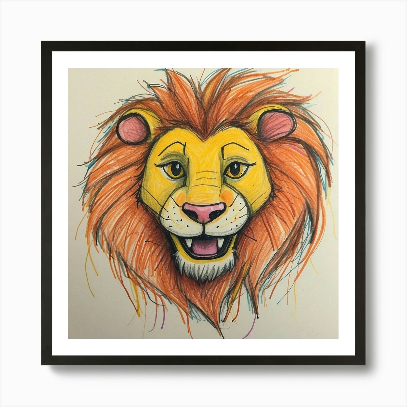 Lion Head 7 Art Print Framed Wall Art Poster Canvas Print Picture