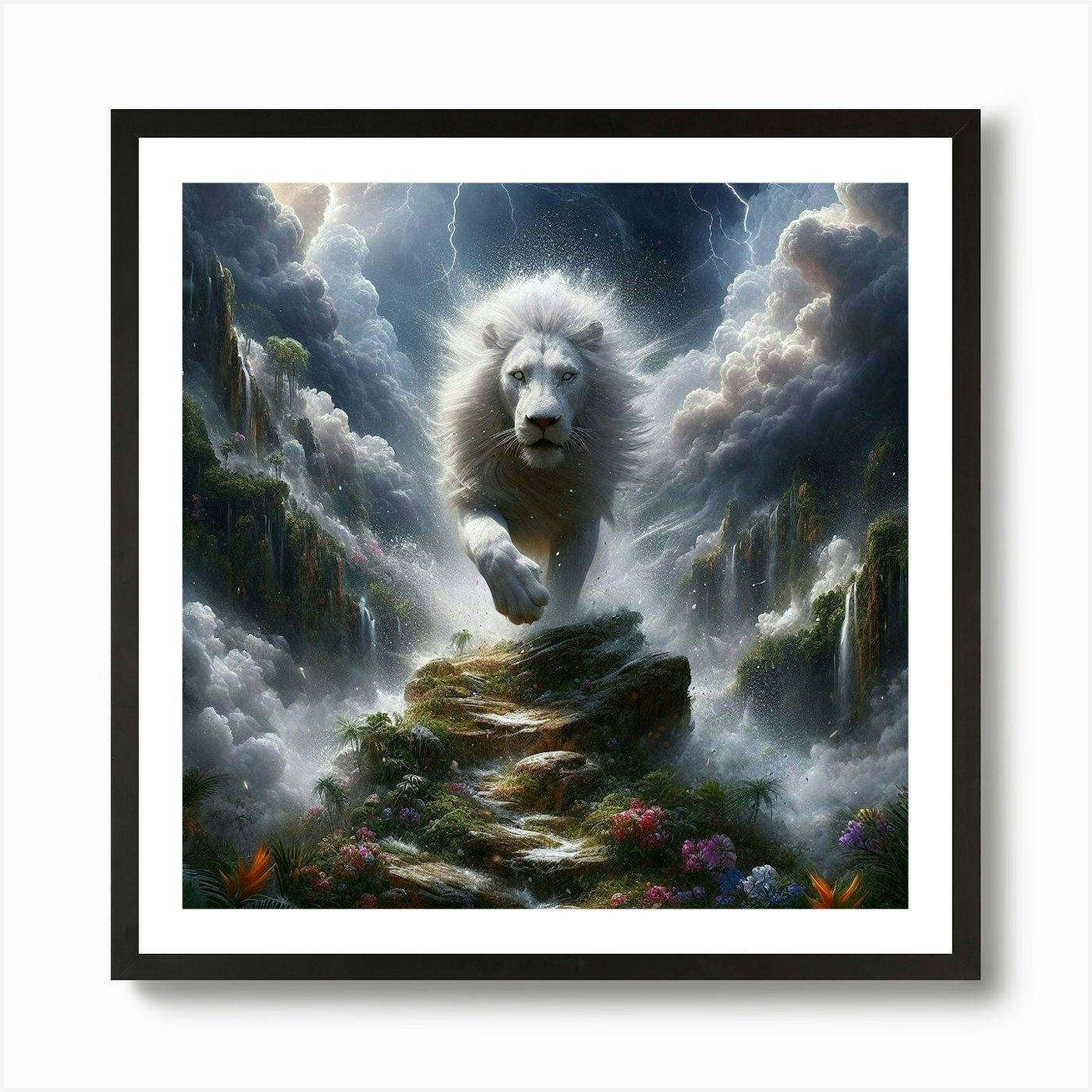 Lion In The Sky 1 Art Print Framed Wall Art Poster Canvas Print Picture