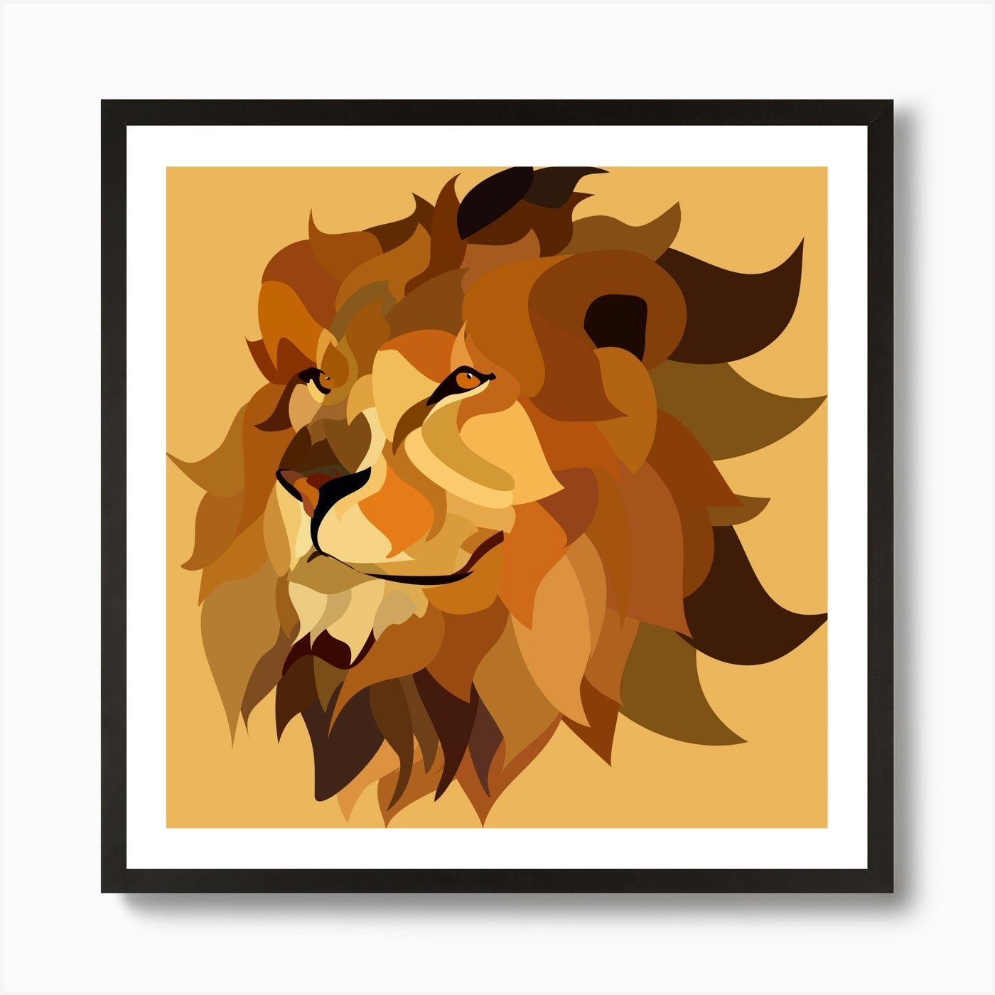 Lion Head Art Print Framed Wall Art Poster Canvas Print Picture