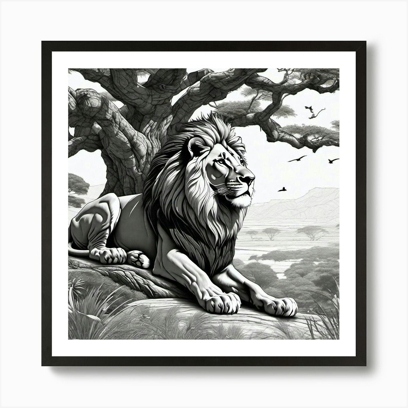 Lion art 3 Art Print Framed Wall Art Poster Canvas Print Picture