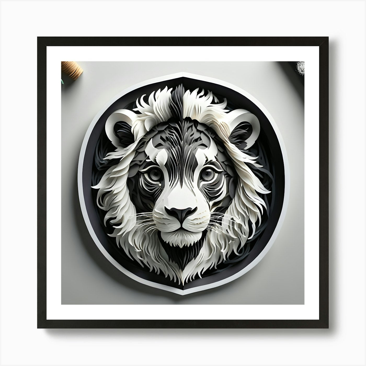 Lion Face Art Print Framed Wall Art Poster Canvas Print Picture
