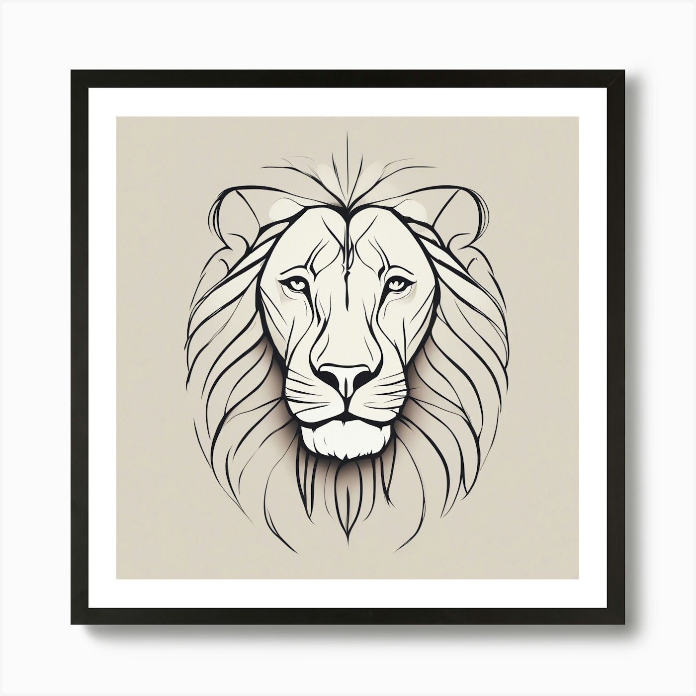 Lion Head Art Print Framed Wall Art Poster Canvas Print Picture