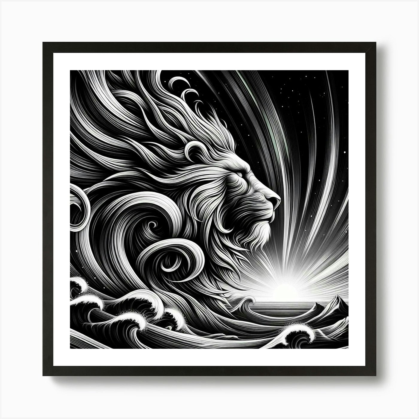Lion Of The Sea Art Print Framed Wall Art Poster Canvas Print Picture