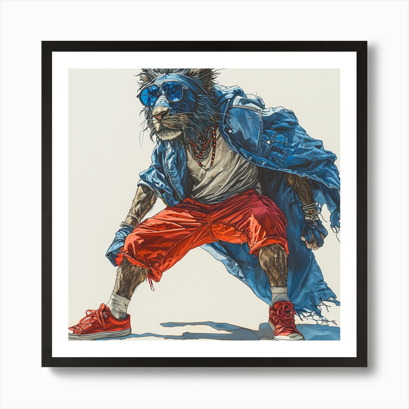 Lion fashion style Art Print Framed Wall Art Poster Canvas Print Picture