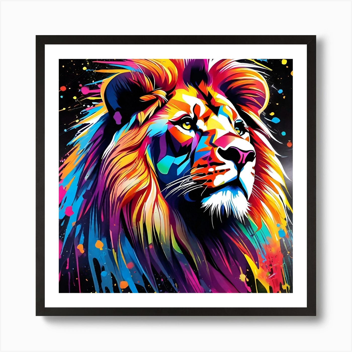 Colorful Lion 5 Art Print Framed Wall Art Poster Canvas Print Picture
