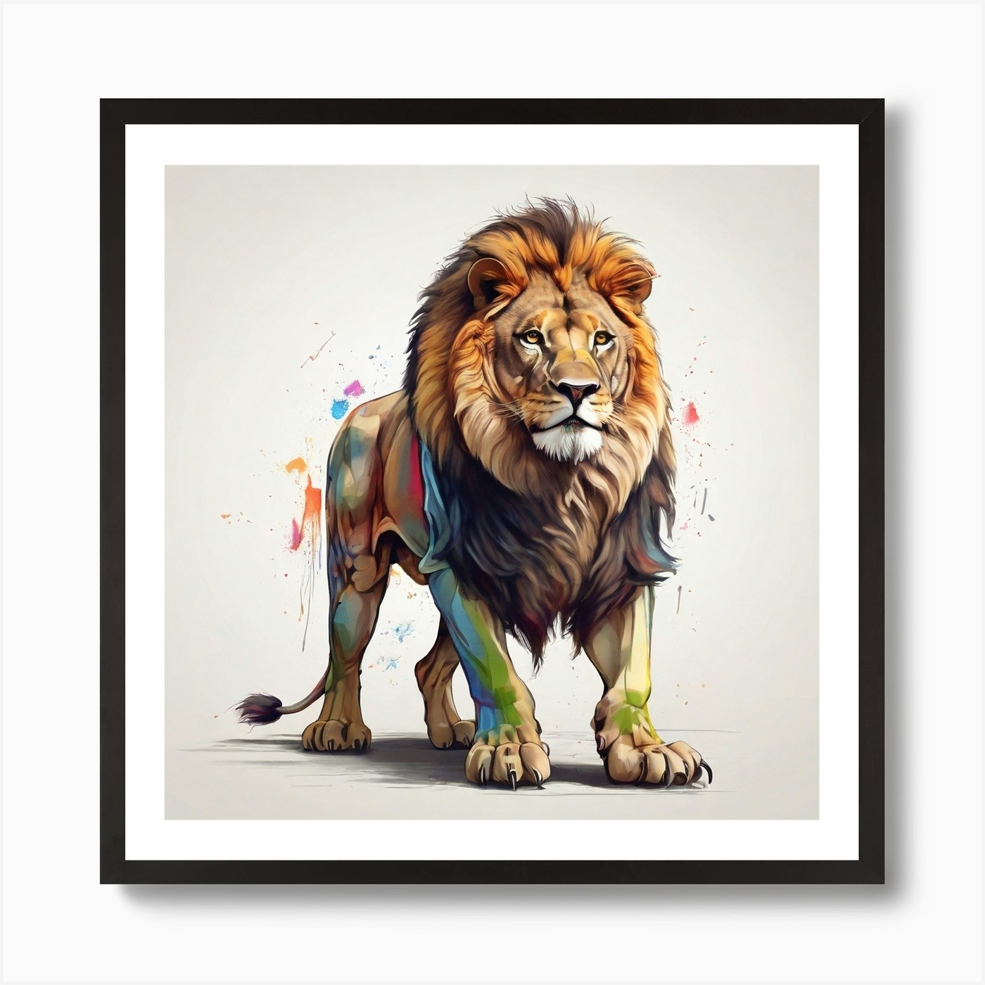 Lion Painting Art Print Framed Wall Art Poster Canvas Print Picture