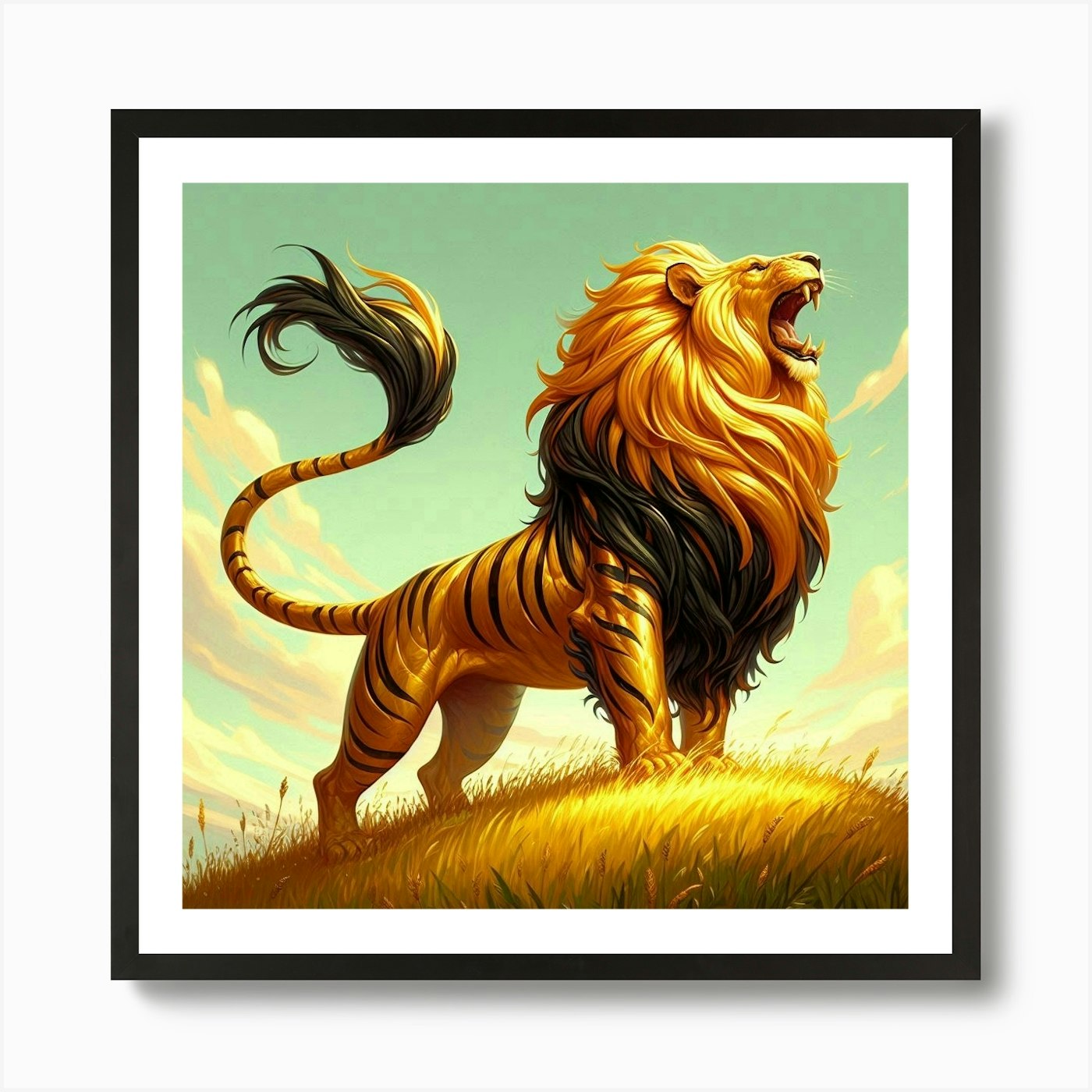 Lion Art 3 Art Print Framed Wall Art Poster Canvas Print Picture