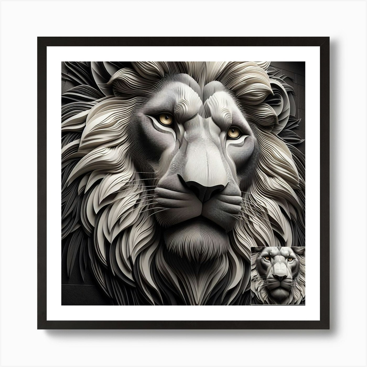 Lion Head Wall Art Art Print Framed Wall Art Poster Canvas Print Picture