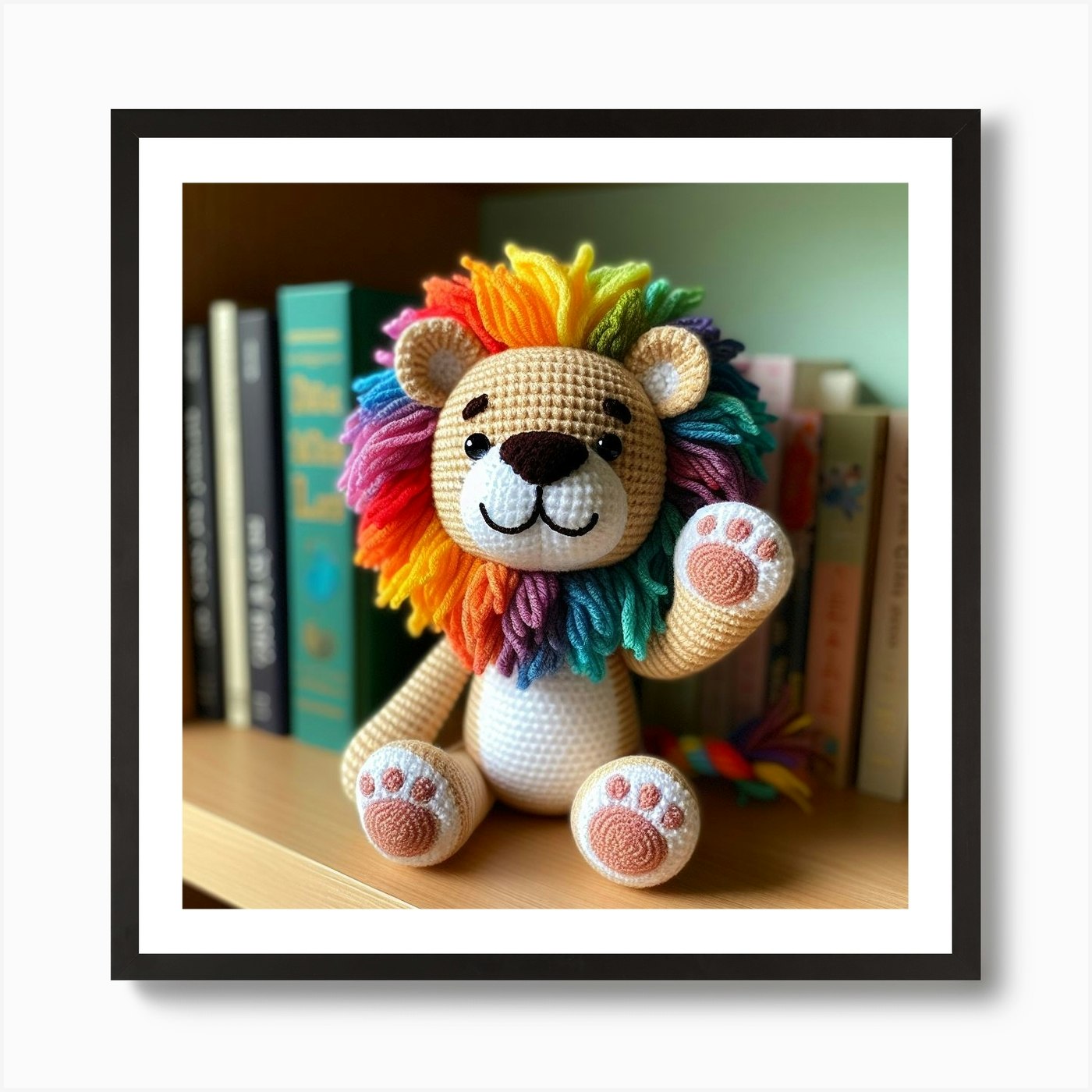 Amigurumi, Lion 2 Art Print Framed Wall Art Poster Canvas Print Picture