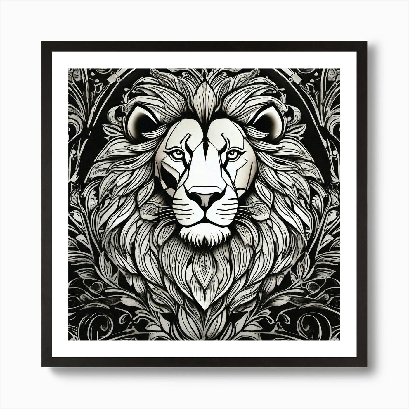 Lion Head 19 Art Print Framed Wall Art Poster Canvas Print Picture