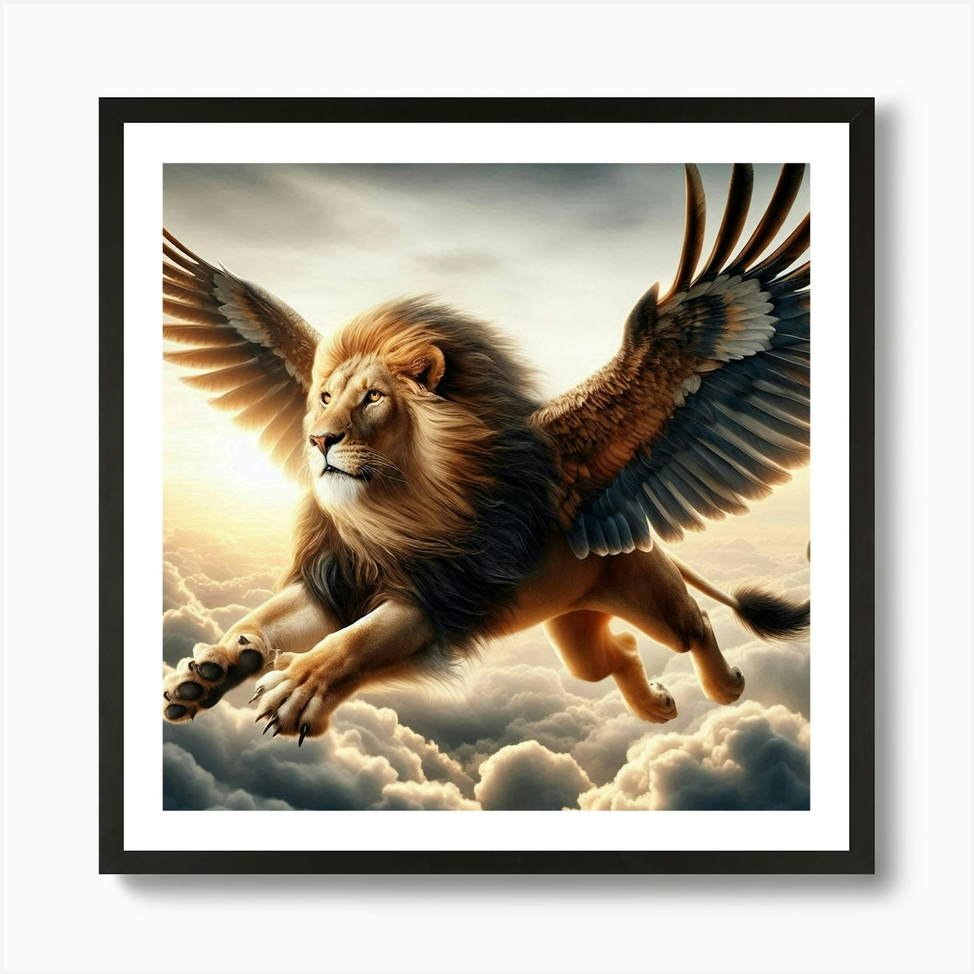 Lion In The Sky Art Print Framed Wall Art Poster Canvas Print Picture