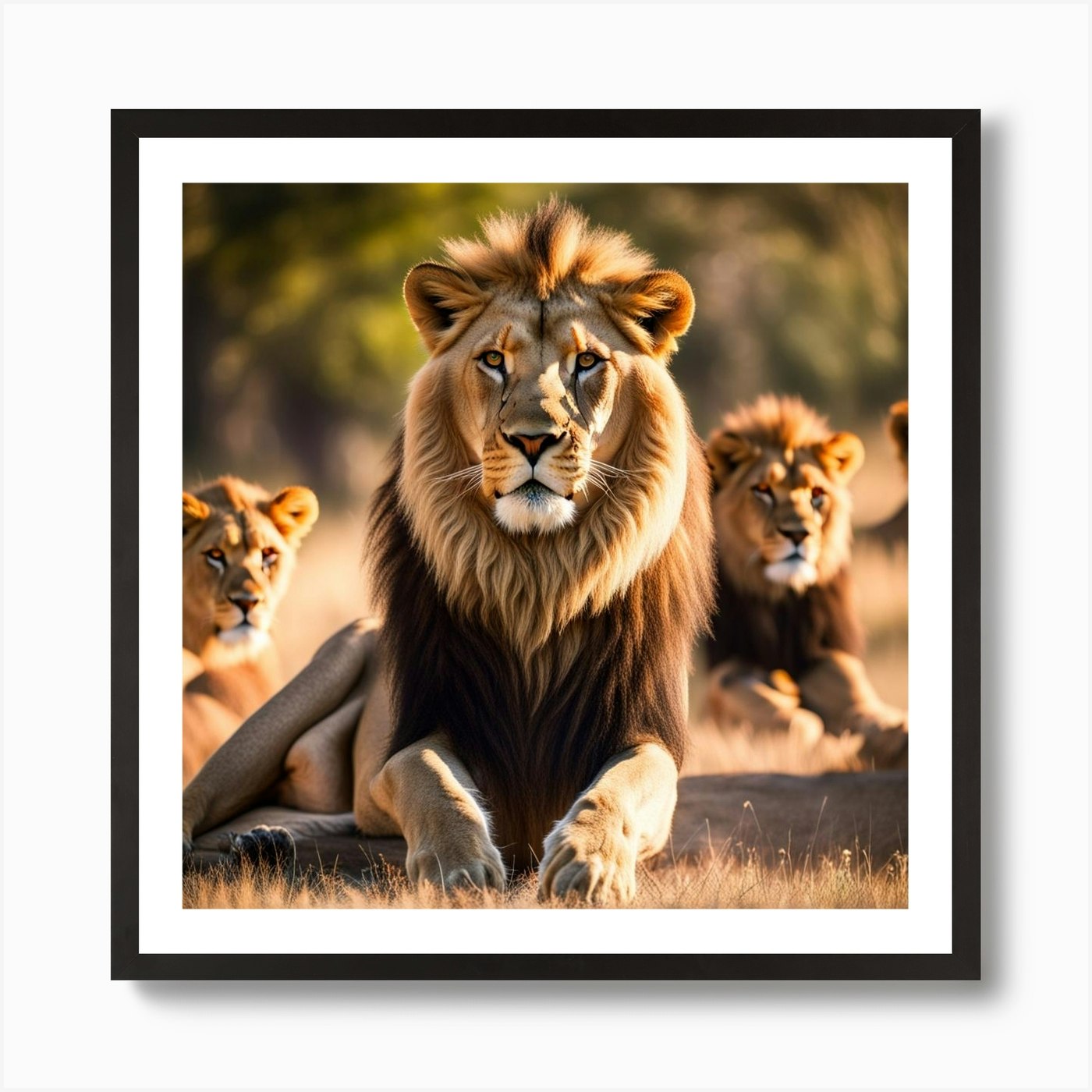 Pride of lion Art Print Framed Wall Art Poster Canvas Print Picture