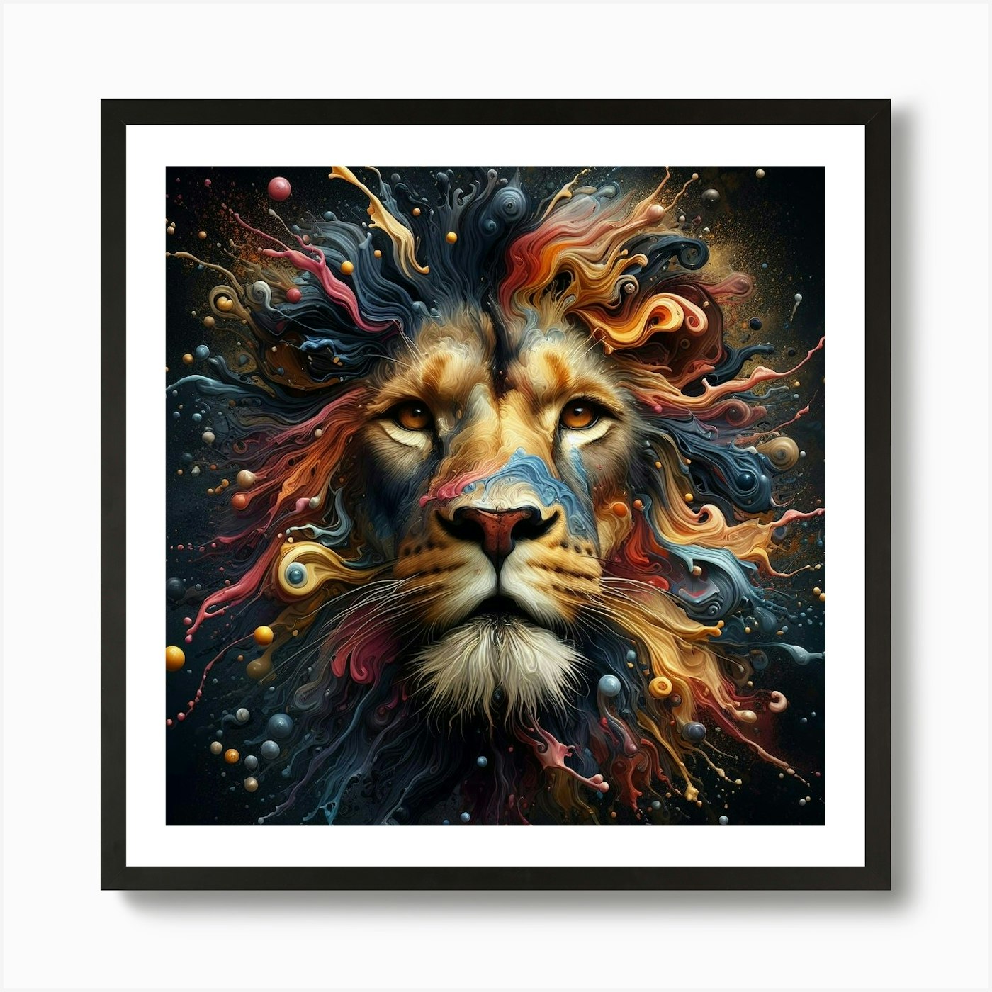 Lion Head 4 Art Print Framed Wall Art Poster Canvas Print Picture