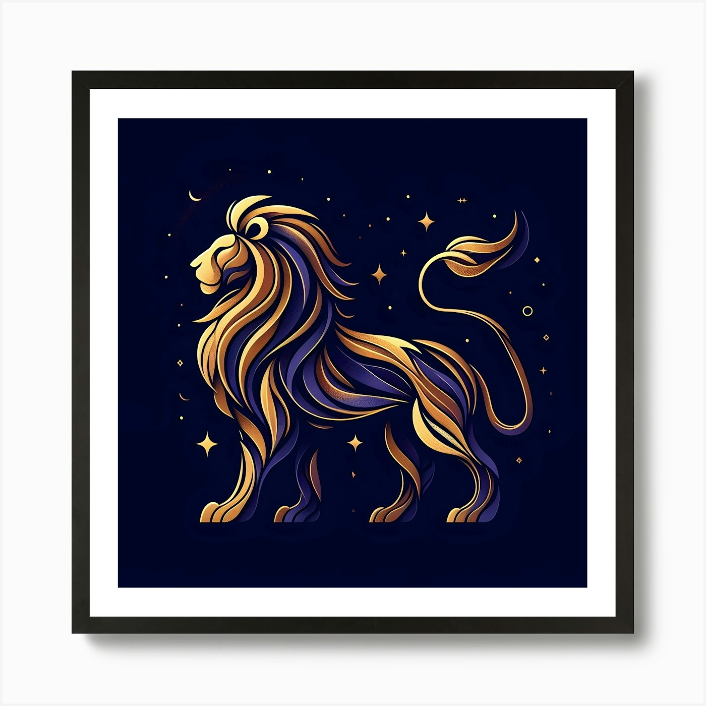 Zodiac Lion 3 Art Print Framed Wall Art Poster Canvas Print Picture