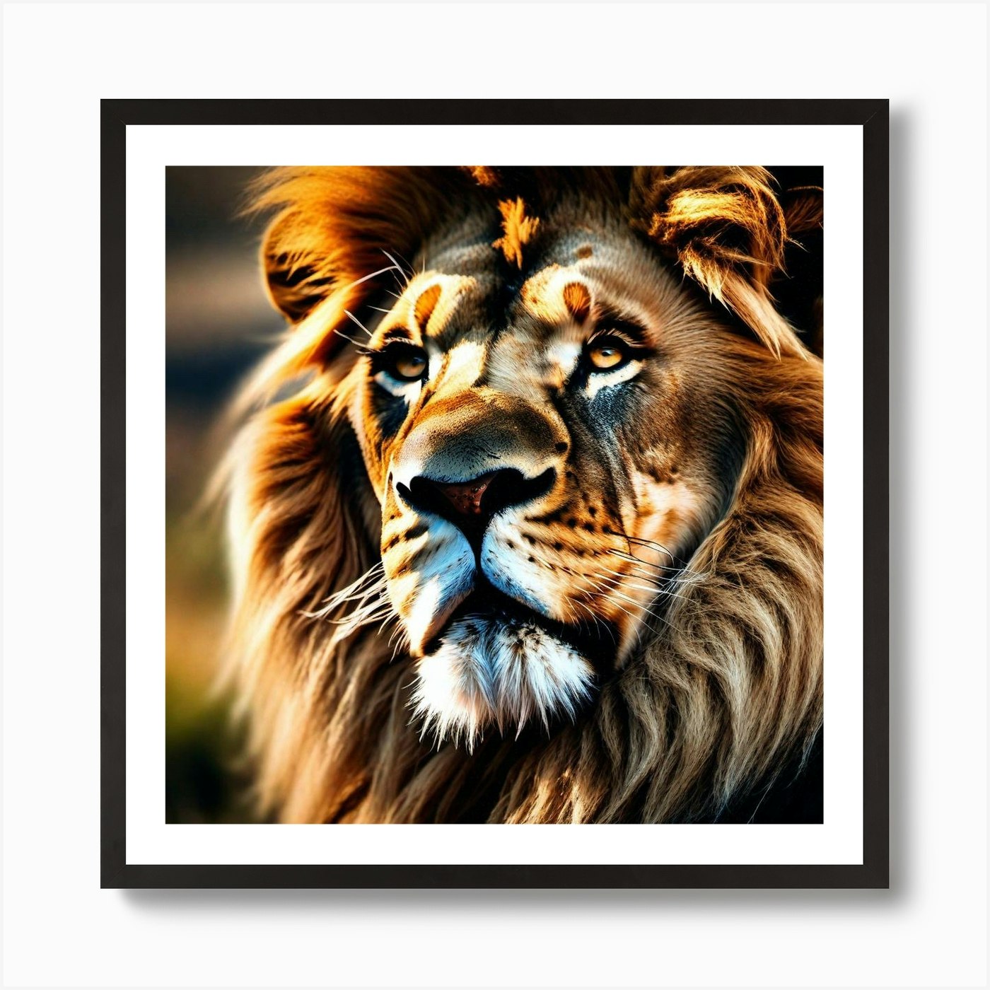Lion Portrait 9 Art Print Framed Wall Art Poster Canvas Print Picture