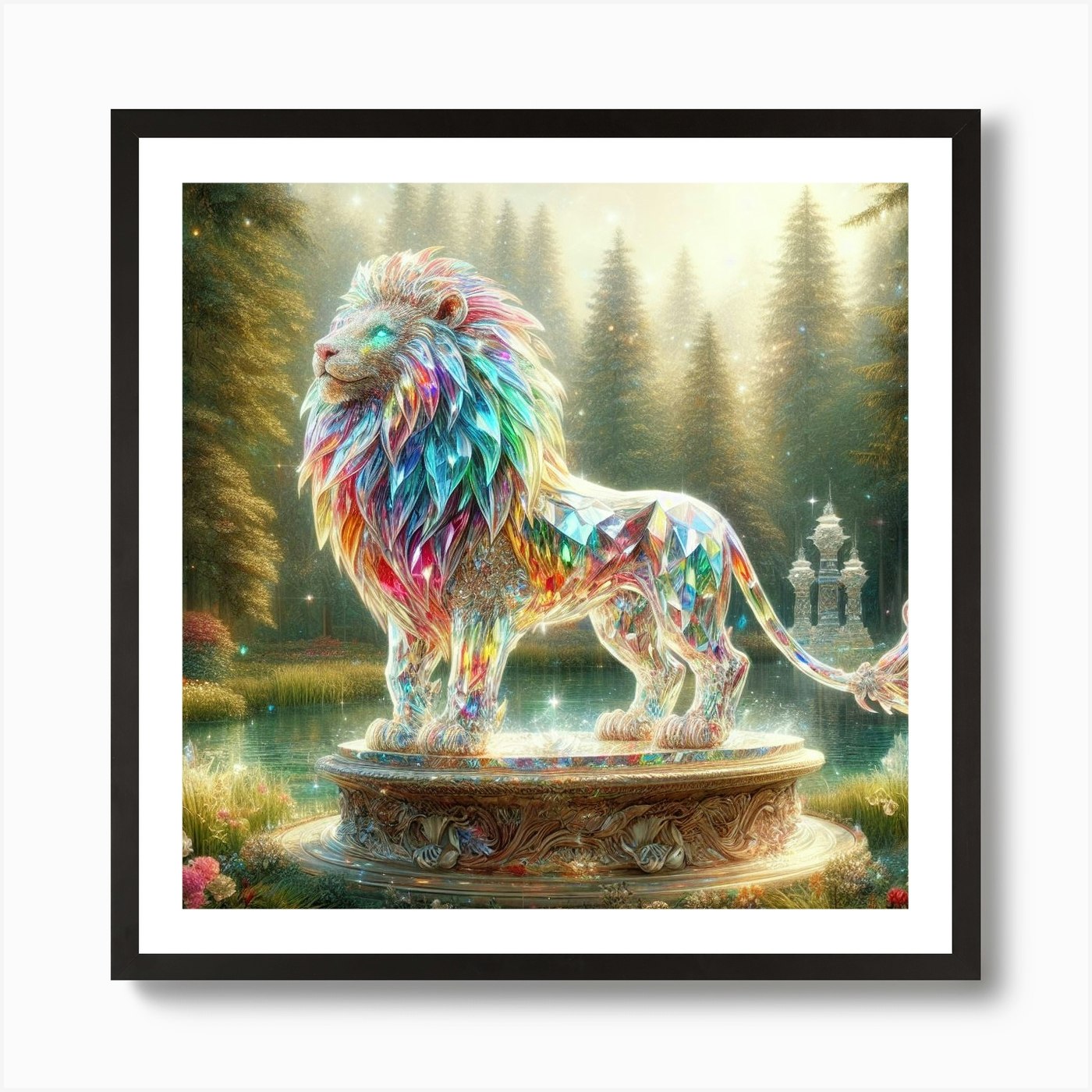Lion Of The Forest Art Print Framed Wall Art Poster Canvas Print Picture