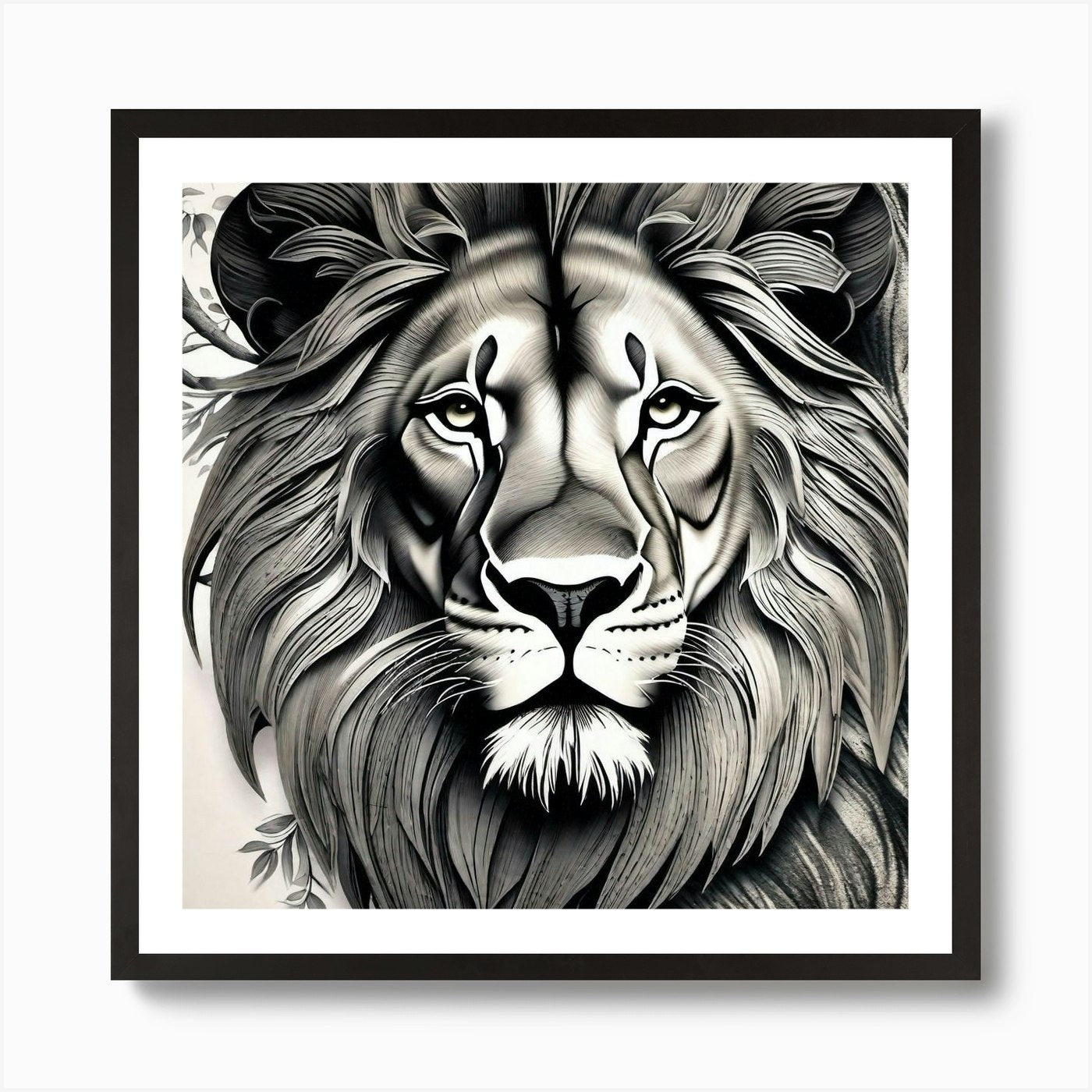 Lion Tattoo 1 Art Print Framed Wall Art Poster Canvas Print Picture