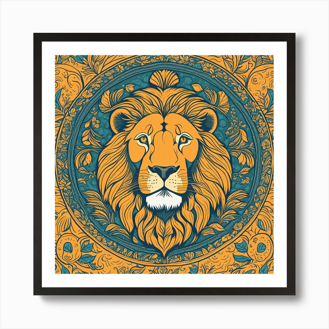Lion Head Art Print Framed Wall Art Poster Canvas Print Picture
