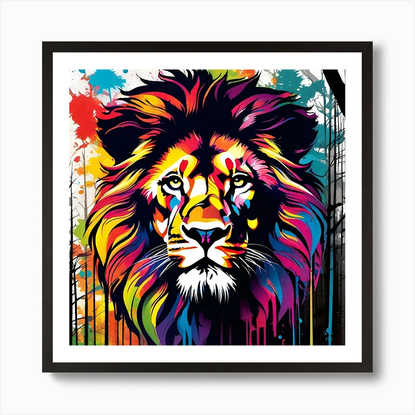 Lion Painting 6 Art Print Framed Wall Art Poster Canvas Print Picture