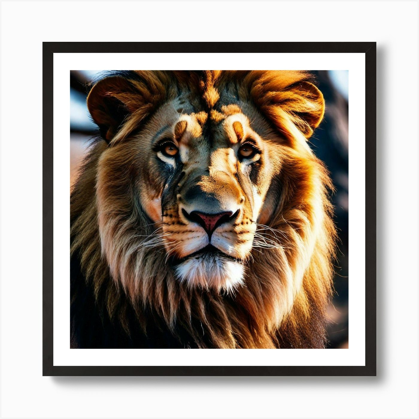 Portrait Of A Lion Art Print Framed Wall Art Poster Canvas Print Picture