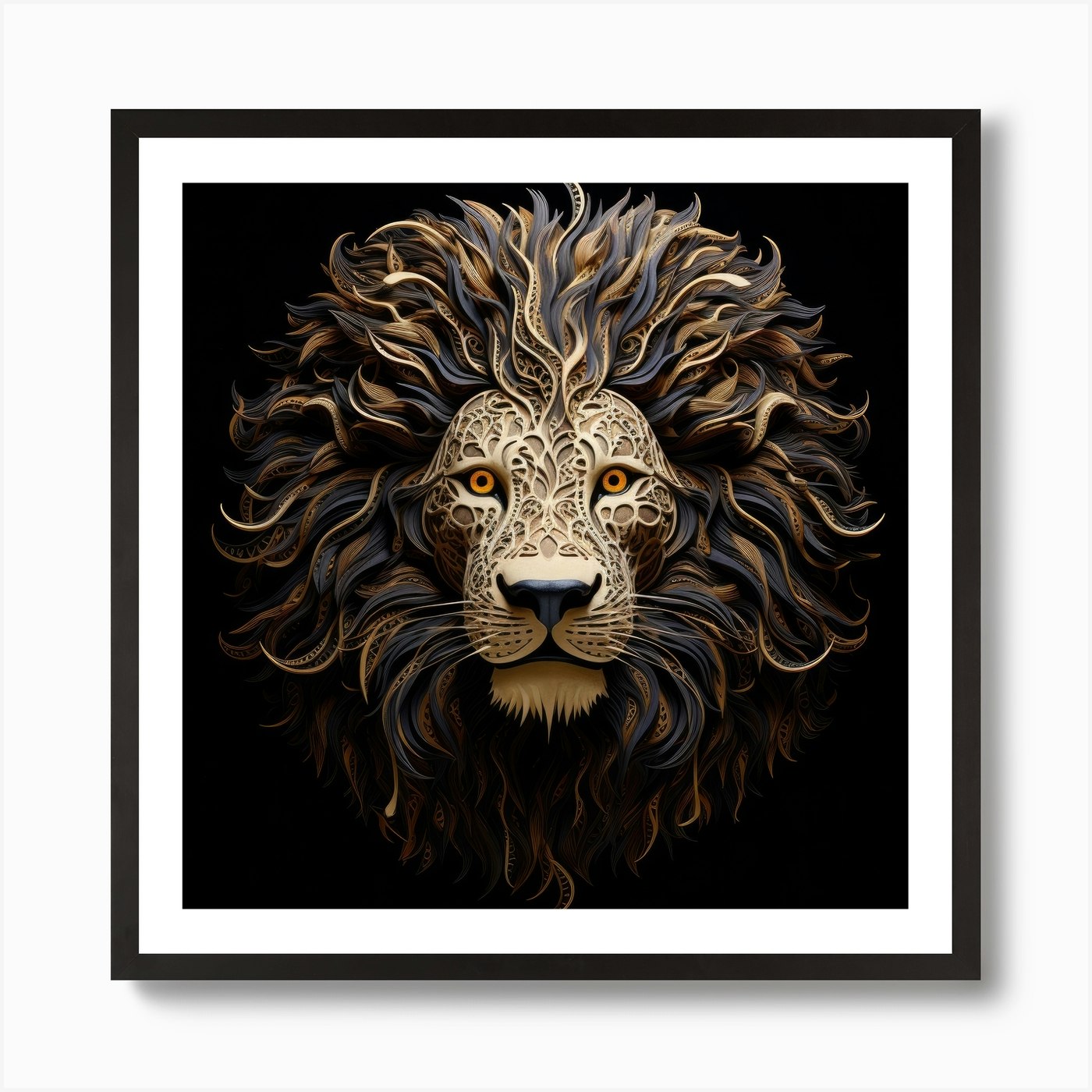 Lion Head 1 Art Print Framed Wall Art Poster Canvas Print Picture