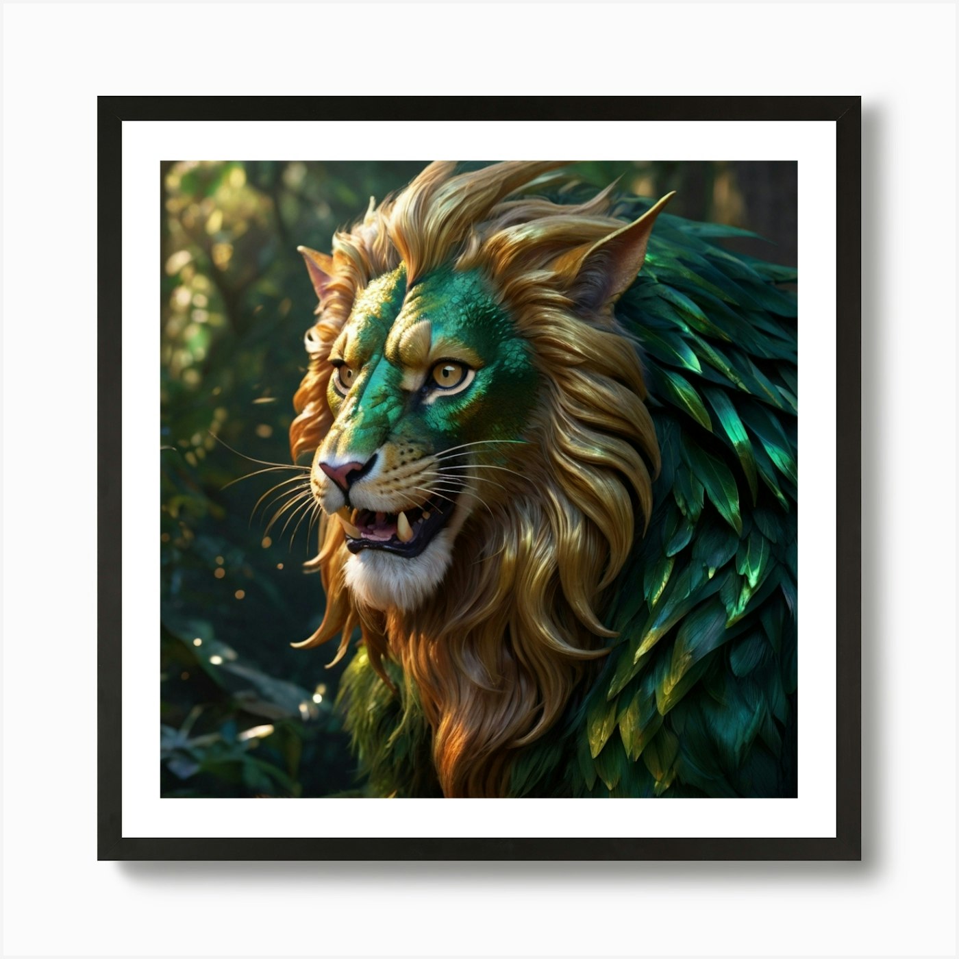 Lion Of The Forest Art Print Framed Wall Art Poster Canvas Print Picture