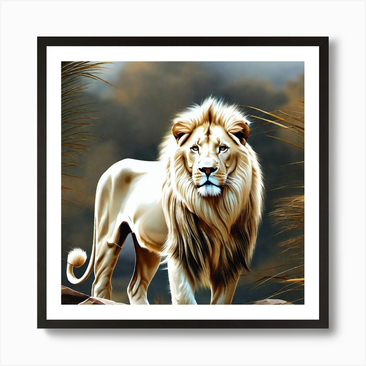 Lion Wallpaper 2 Art Print Framed Wall Art Poster Canvas Print Picture