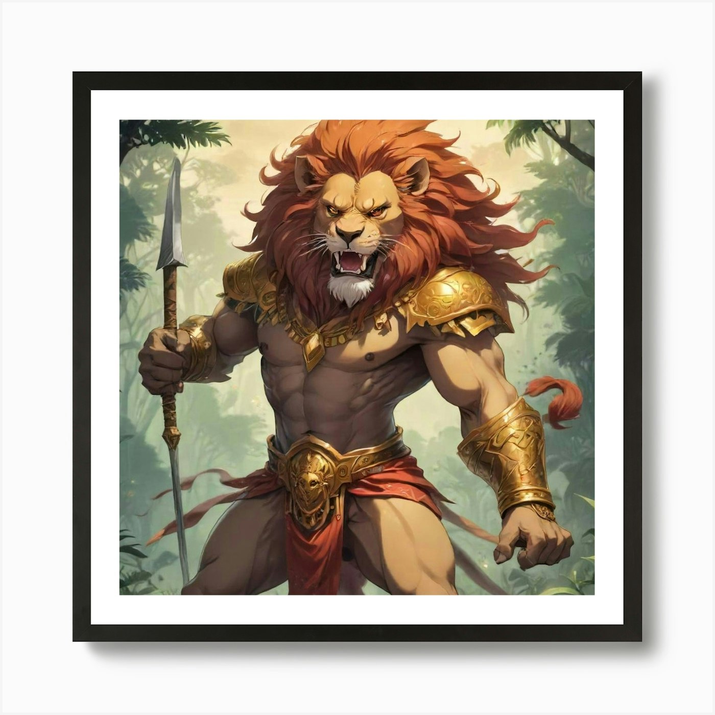 Leonidas Lion Art Print Framed Wall Art Poster Canvas Print Picture