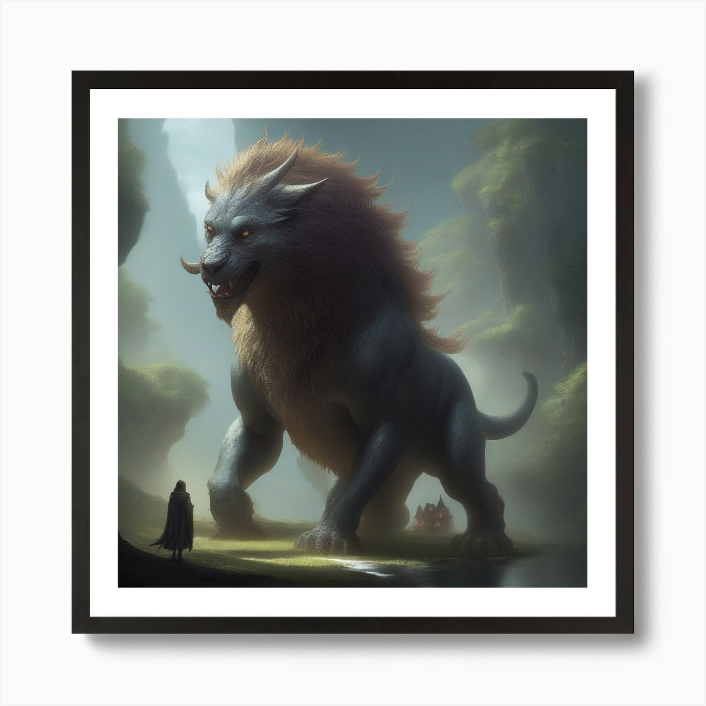Lion Of The Forest Art Print Framed Wall Art Poster Canvas Print Picture