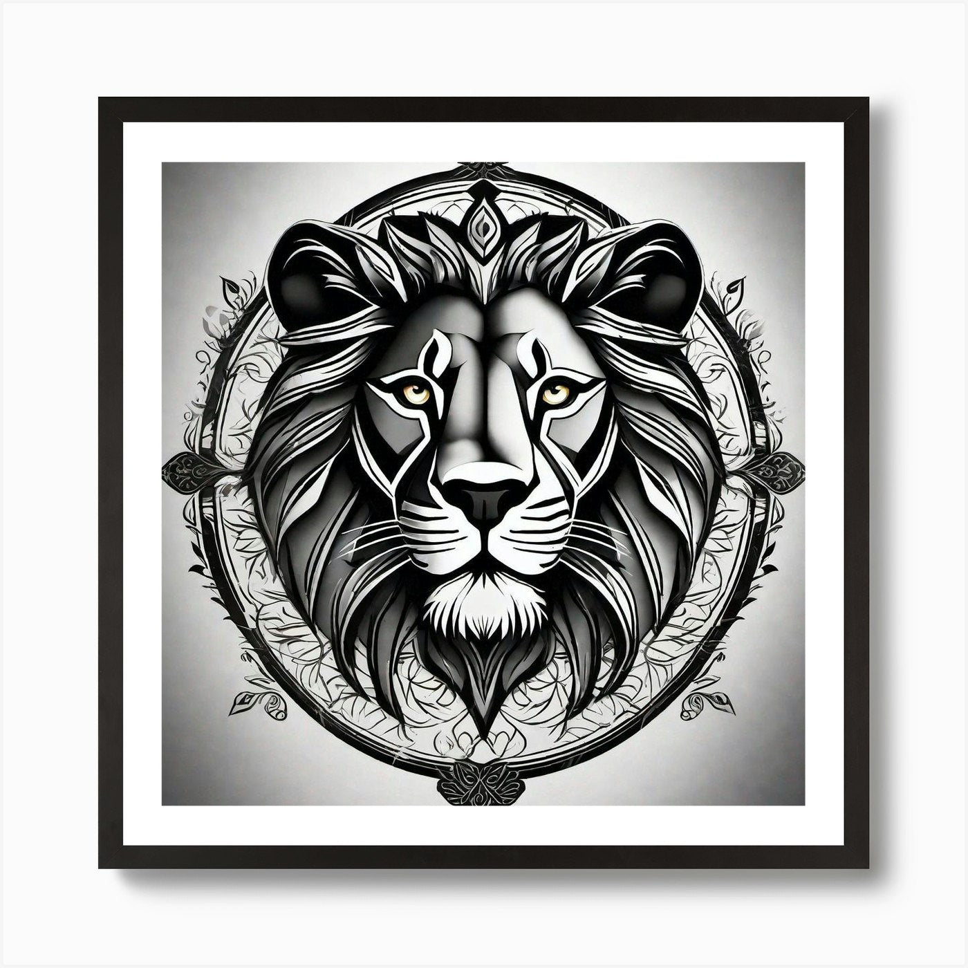 Lion Head 11 Art Print Framed Wall Art Poster Canvas Print Picture
