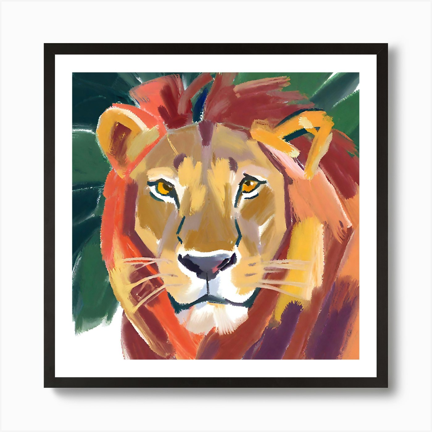 African Lion 04 Art Print Framed Wall Art Poster Canvas Print Picture