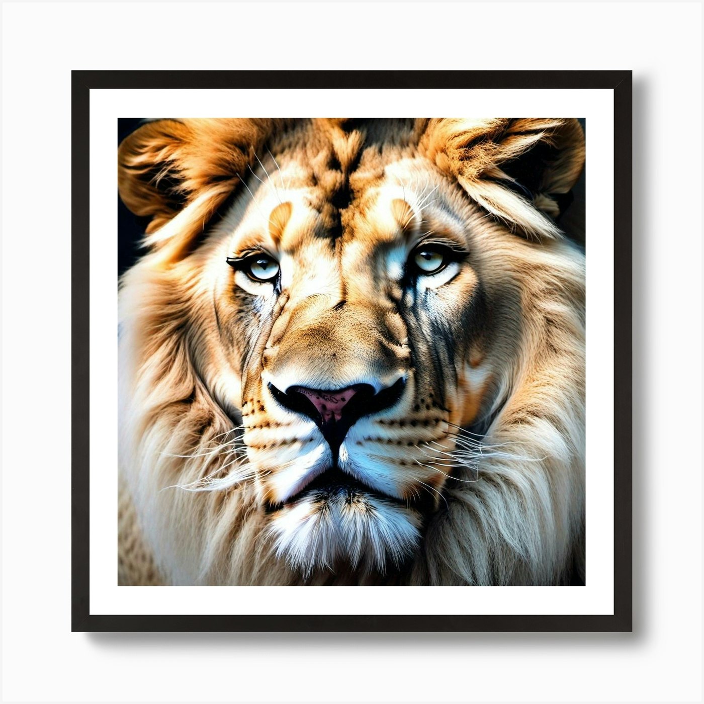Lion Portrait 18 Art Print Framed Wall Art Poster Canvas Print Picture
