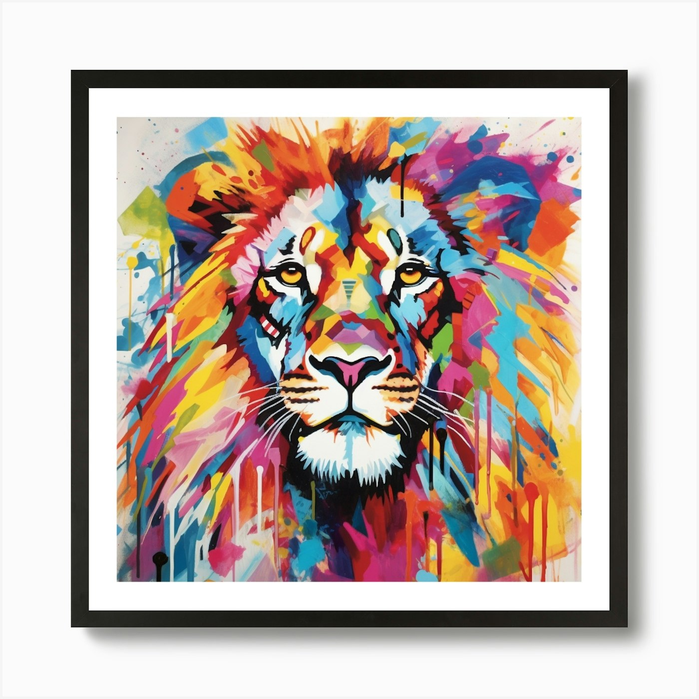 Lion rainbow Art Print Framed Wall Art Poster Canvas Print Picture
