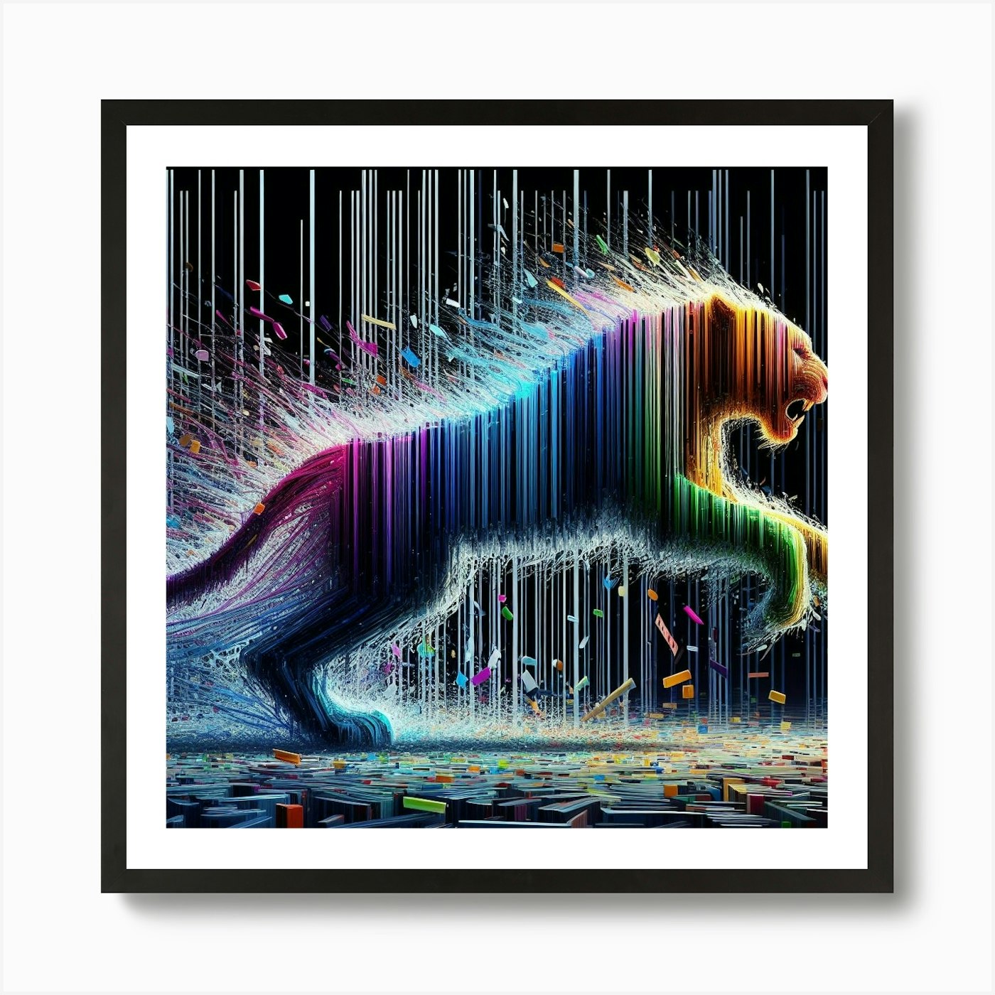 Adobe Lion Art Print Framed Wall Art Poster Canvas Print Picture