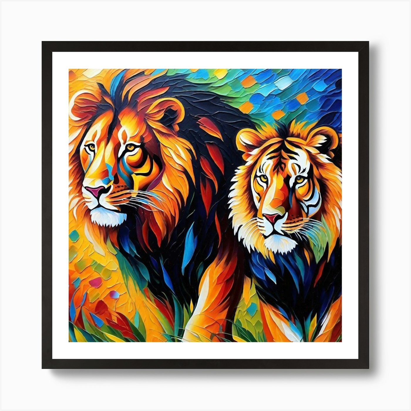 Lions Art Print Framed Wall Art Poster Canvas Print Picture