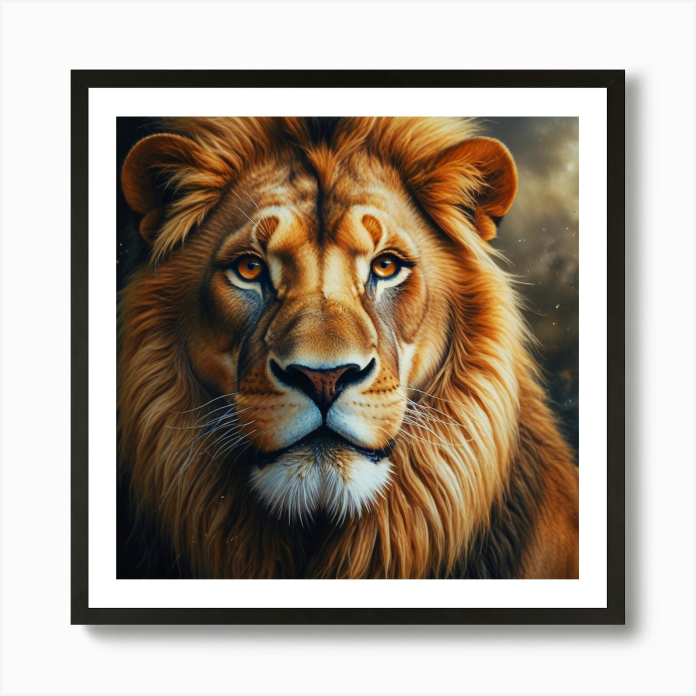 Fantasy Portrait Of A Lion Art Prin Framed Wall Art Poster Canvas Print Picture