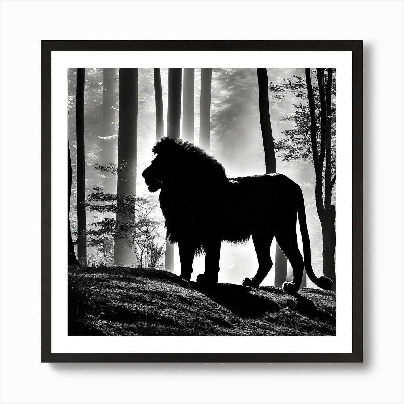 Lion In The Forest 17 Art Print Framed Wall Art Poster Canvas Print Picture