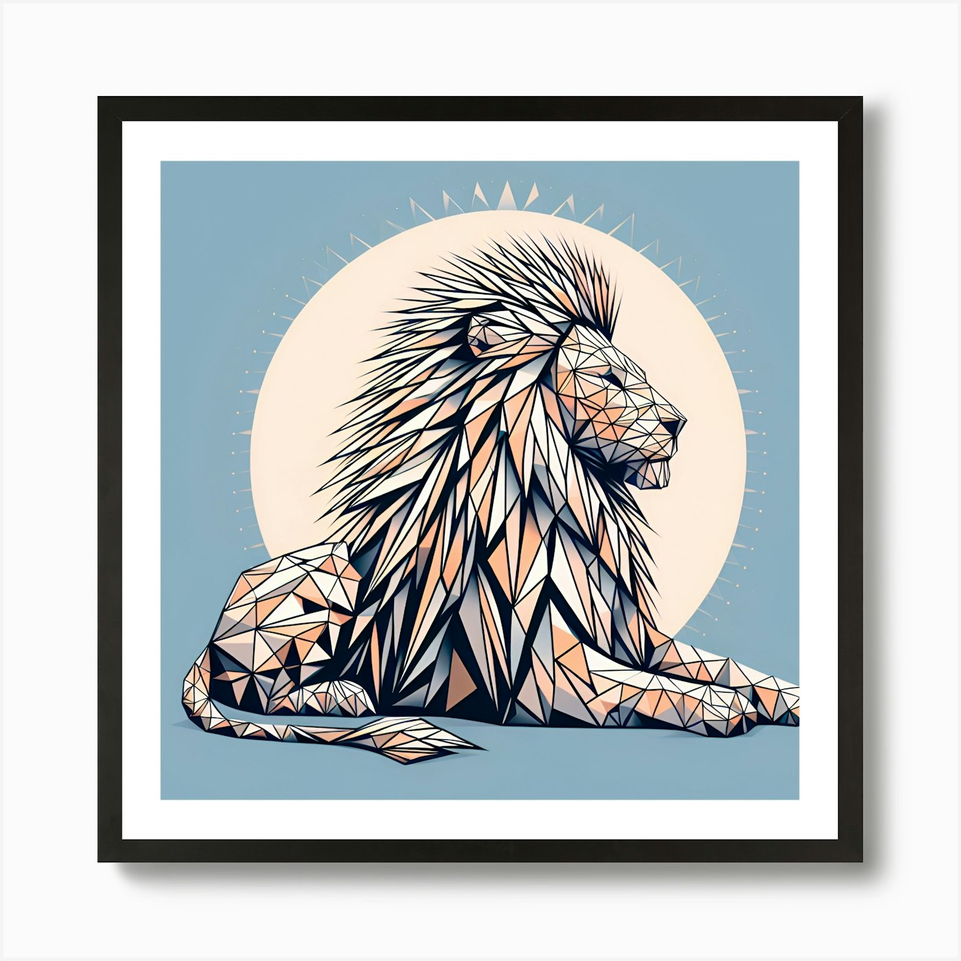 Geometric Lion 5 Art Print Framed Wall Art Poster Canvas Print Picture