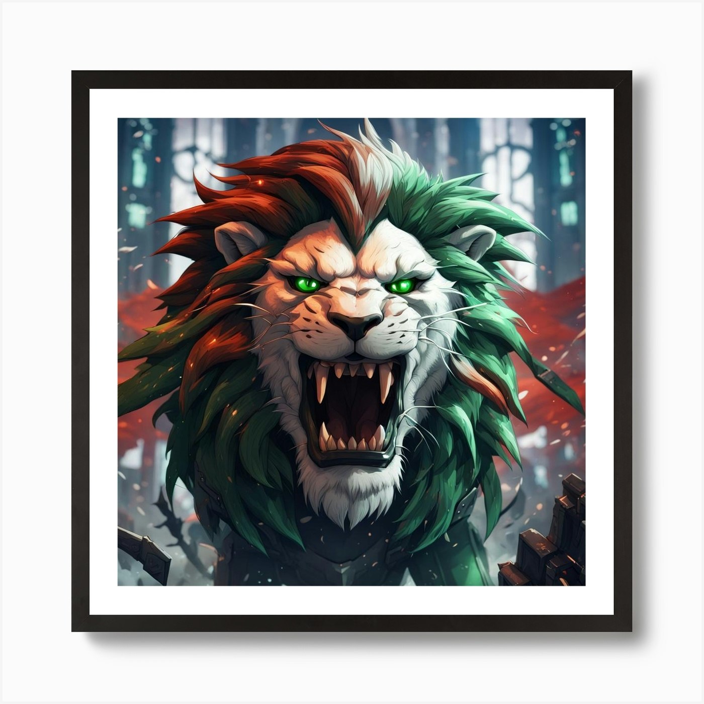 Joker Lion Art Print Framed Wall Art Poster Canvas Print Picture