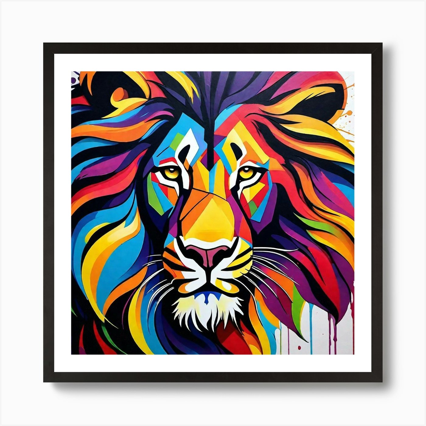 Colorful Lion 11 Art Print Framed Wall Art Poster Canvas Print Picture