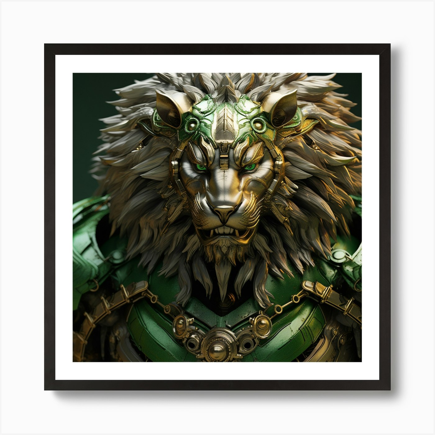 Armadiler Lion Head Made From Metal Framed Wall Art Poster Canvas Print Picture