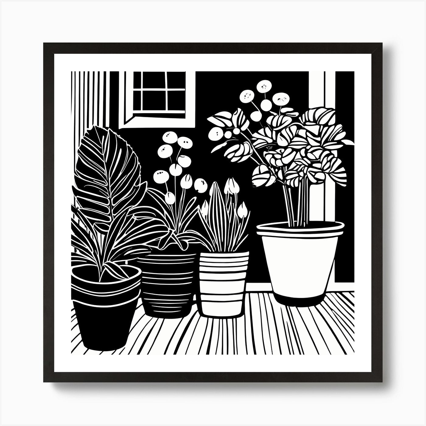 Lion cut inspired Black and white G Framed Wall Art Poster Canvas Print Picture