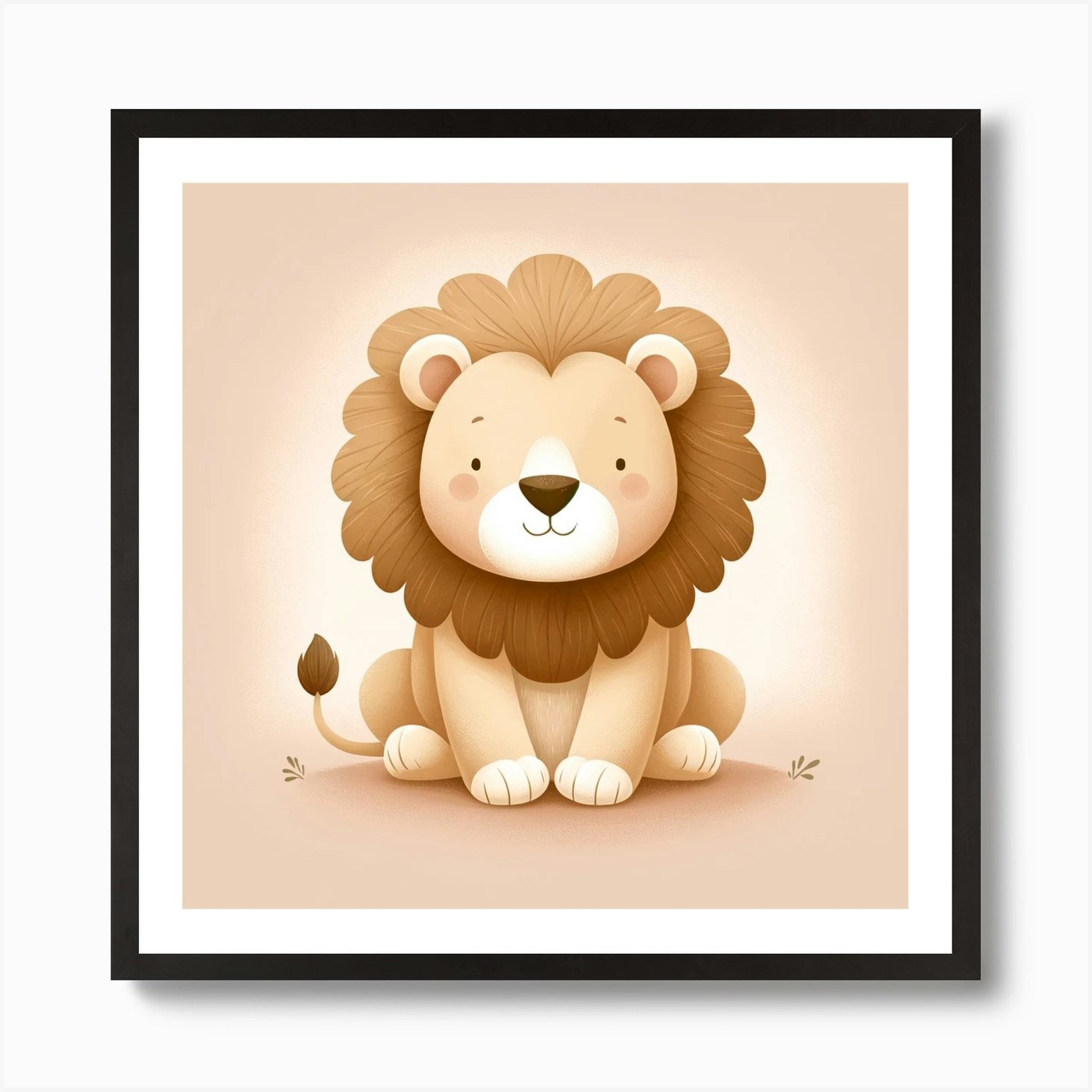 Cute Lion Art Print Framed Wall Art Poster Canvas Print Picture