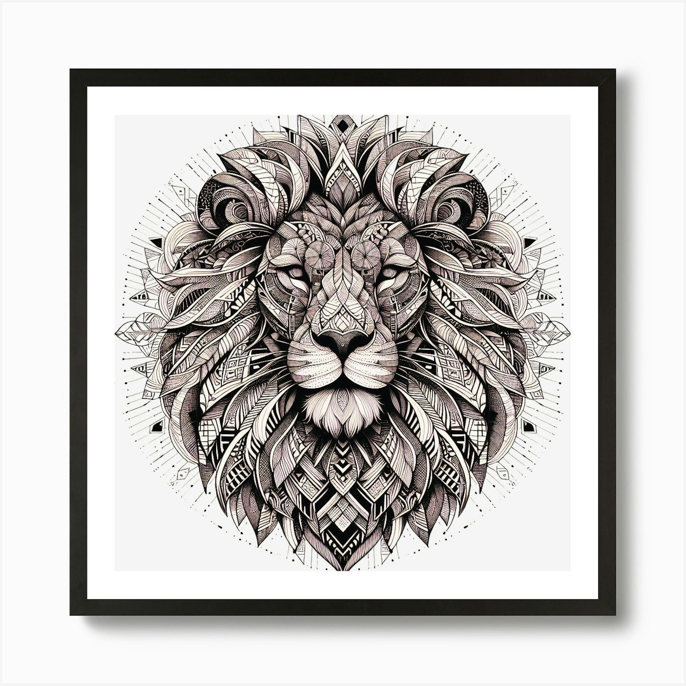 Lion Head 2 Art Print Framed Wall Art Poster Canvas Print Picture