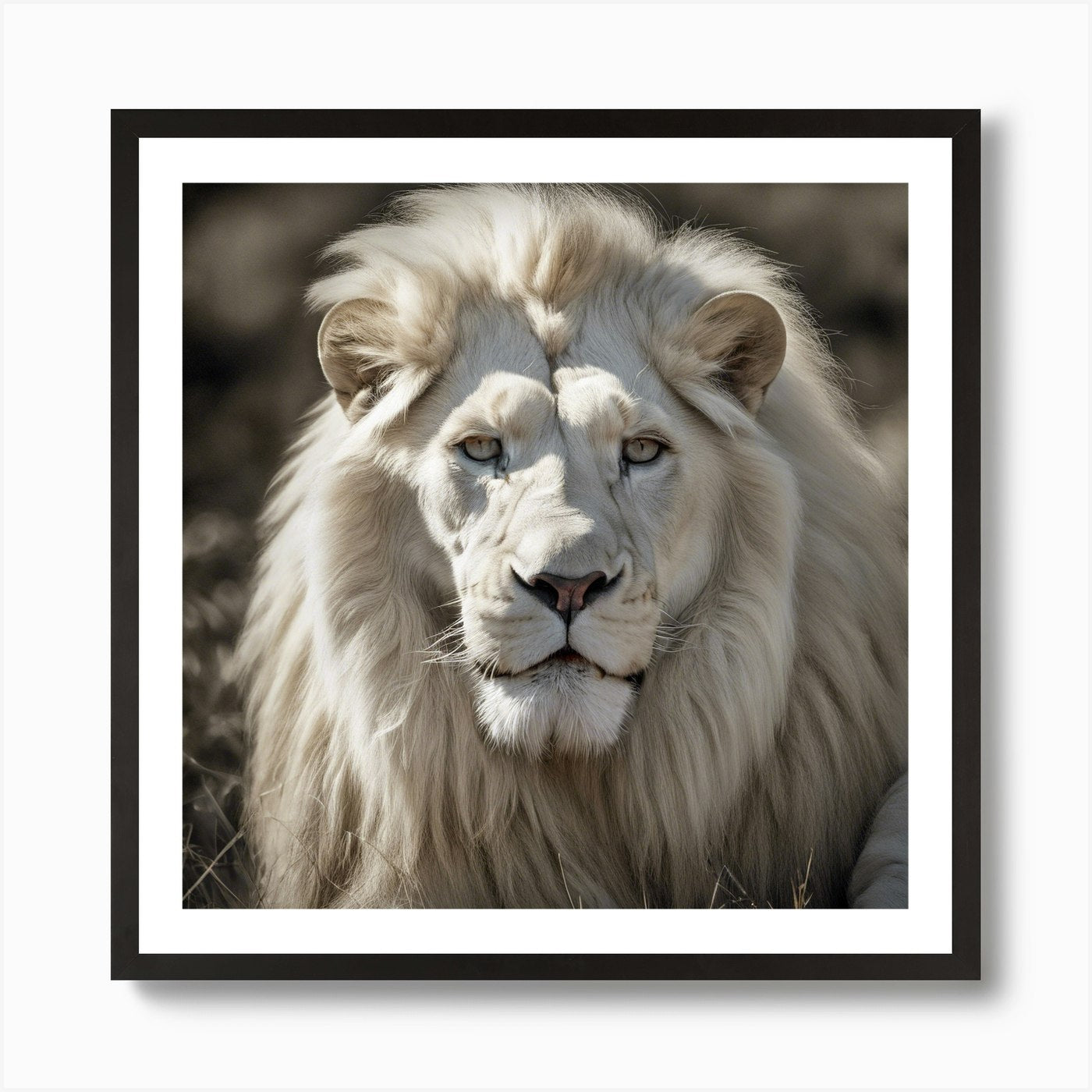 White Lion 4 Art Print Framed Wall Art Poster Canvas Print Picture